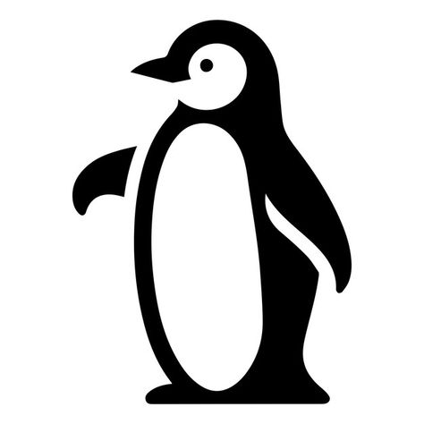 Vector a penguin vector art illustration... | Premium Vector #Freepik #vector #penguin-illustration #penguin-silhouette #penguin-clipart #penguin-drawing Penguin Line Drawing, Penguin Silhouette, Penguin Vector, Cricut Joy Projects, Penguin Clipart, Penguin Illustration, Penguin Drawing, Glitter Tattoo, Cricut Joy