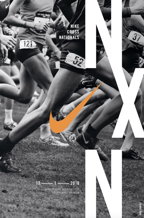 Photos - Promo Posters - 2018 NXN Poster - Nike Cross Nationals Nike Cross Nationals, Nike Poster Advertising, Nike Graphic Design Poster, Nike Design Poster, Running Poster Design, Running Graphic Design, Promo Poster Design, Nike Posters, Nike Event