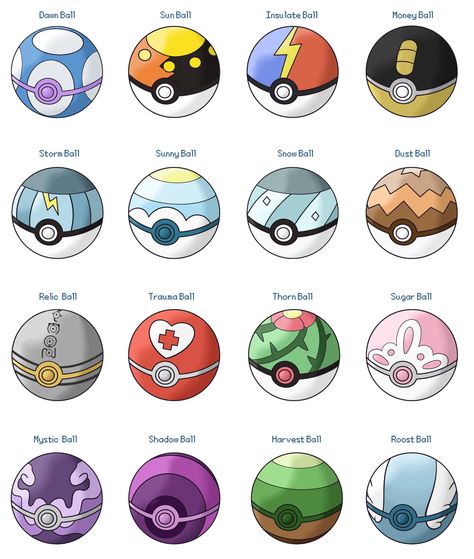 Pokeballs Pokeball Types, Pokeball Art, Accessories Sketch, Evoluzioni Eevee, Pokemon Balls, Evolution Pokemon, Original 151, Kartu Pokemon, Pokemon Room