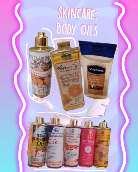 Body oils for glowing and radiant skin, DM if interested 🛍️💖 Oils shown: - Moroccan Argan Essential Oils 6in1 - Veet Oil - Vaseline Cocoa Radiant Body Oil - Tumeric Super Whitening & Glowing Oil with Honey #skincare #skincareaesthetic #glowingskin #glowingbeauty #radiant #beauty #skincaretips #veet #vaseline #morrocanarganoil Cocoa Radiant Body Oil, Vaseline Cocoa Radiant, Vaseline Cocoa, Honey Skincare, Radiant Beauty, Body Oils, Vaseline, Radiant Skin, Argan Oil