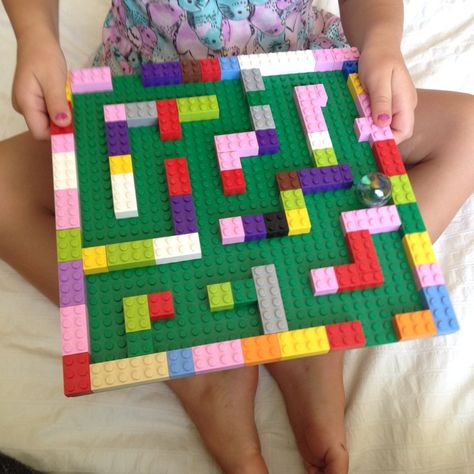 LEGO Marble Maze - Mama.Papa.Bubba. Lego Maze, Lego Puzzle, Lego Camp, Marble Maze, Lego Challenge, Lego Club, Lego Lovers, Lego Activities, Lego For Kids