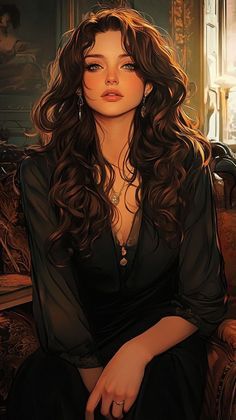 Female Harry Potter Fan Art, Birthday Hairstyles For Long Hair, Female Mafia Art, Aurora Carter, Female Harry Potter, Female Book Characters, Female Character Design Brunette, Gorgeous Birthday, Happy Girl Quotes