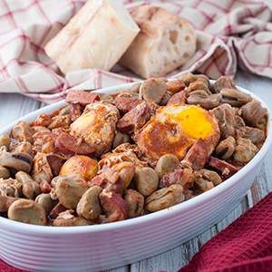 Portuguese Fava Bean, Chourico and Egg Stew Portuguese Fava Bean Recipe, Fava Bean Recipe, Egg Stew, Fava Beans Recipes, Fava Bean, Bean Recipe, Portuguese Cuisine, Fava Beans, Frugal Meals