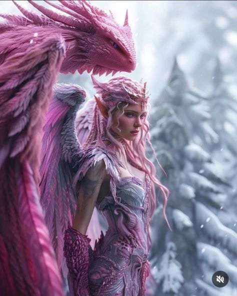 Dragon Human Hybrid Character Design, Elf Queen, Dragon Fairy, Mythical Creatures Fantasy, Mythical Dragons, Dragon Artwork Fantasy, Writing Fantasy, Female Dragon, Pink Dragon