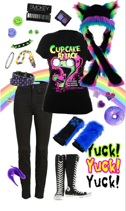 Rainbow Scene Outfit, Scene Kid Clothes, Scene Outfits Emo, Scene Queen Outfit, Scene Kid Aesthetic, Scene Kid Outfits, Emo Scene Aesthetic, Arcade Carpet, Scene Queen