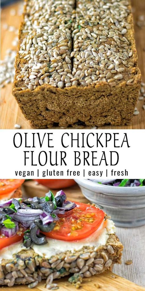 Chickpea Flour Bread, Olive Hummus, Chickpea Flour Recipes, Glutenfri Baking, Vegan Breads, Flour Bread, Bread Alternatives, Healthy Bread, Vegan Bread