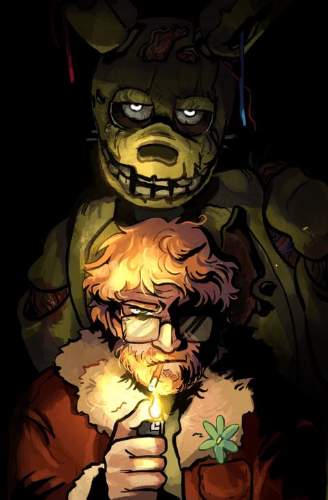 dream💫🍉 (@spybblez) on X Henry Emily Fanart, Springtrap Drawing, Henry Emily, The Afton Family, The Bite Of 87, Bite Of 87, Indie Game Art, Band Nerd, Au Ideas