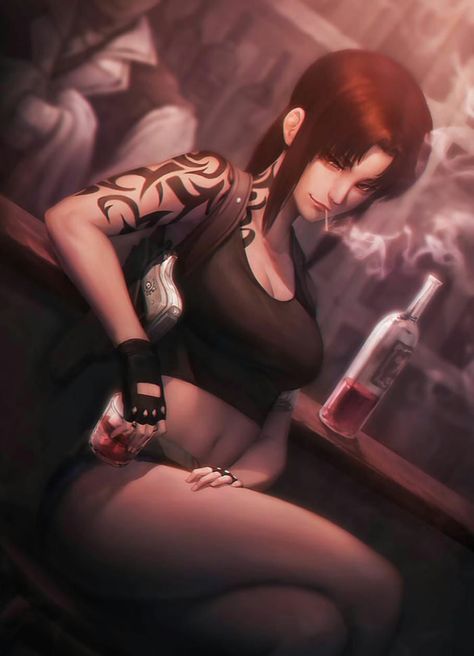 Cigarettes and alcohol Black Lagoon, Tattoos, Black