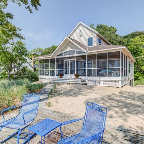 Michigan Lake House, Lake House Rentals, Michigan Cottage, Beach Property, Lake Michigan Beaches, Michigan Vacations, Michigan Beaches, Lake Houses, Lakeside Cabin