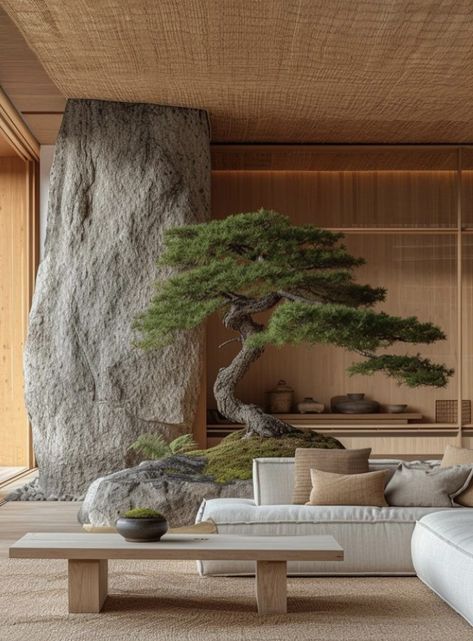 Japanese Minimalist Living Room, Mountain Home Interiors, Japanese Decor, Scandinavian Decor, Mountain Home, Room Makeover Inspiration, Japanese House, Minimalist Living Room, Patio Deck