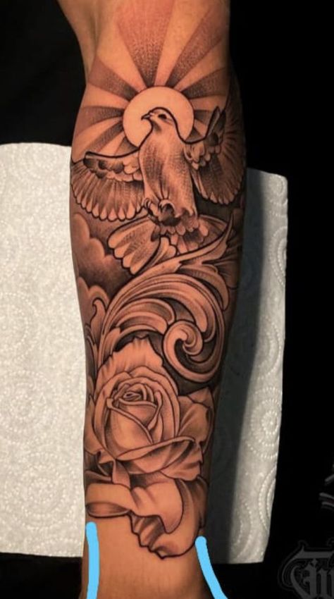 Unique Tattoo Designs Sleeve For Men, Lower Forearm Tattoo Men, Forearm Tattoo Men Sleeve Clouds, Cloud Tattoos For Men, Dove Tattoo Men, Cloud Tattoo Sleeve, Aztec Tattoos Sleeve, Half Sleeve Tattoos Forearm, Half Sleeve Tattoos Drawings