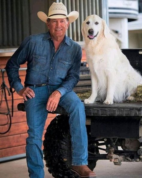 George Strait | English Cream Golden Retriever George Strait Quotes, Kenny Chesney Songs, Strait Music, Yellowstone Outfits, George Strait Family, Aha Band, George Straight, English Cream Golden Retriever, Cream Golden Retriever