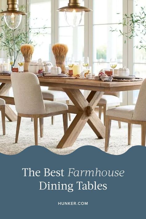 Farmhouse Rectangle Dining Table, Modern Rustic Dining Room Table, Long Farmhouse Dining Table, Farmstyle Dining Table, Farm House Dinning Table, Dining Tables For Small Spaces, Farmhouse Table And Chairs, Rectangular Table Decor, Kitchen Table Farmhouse