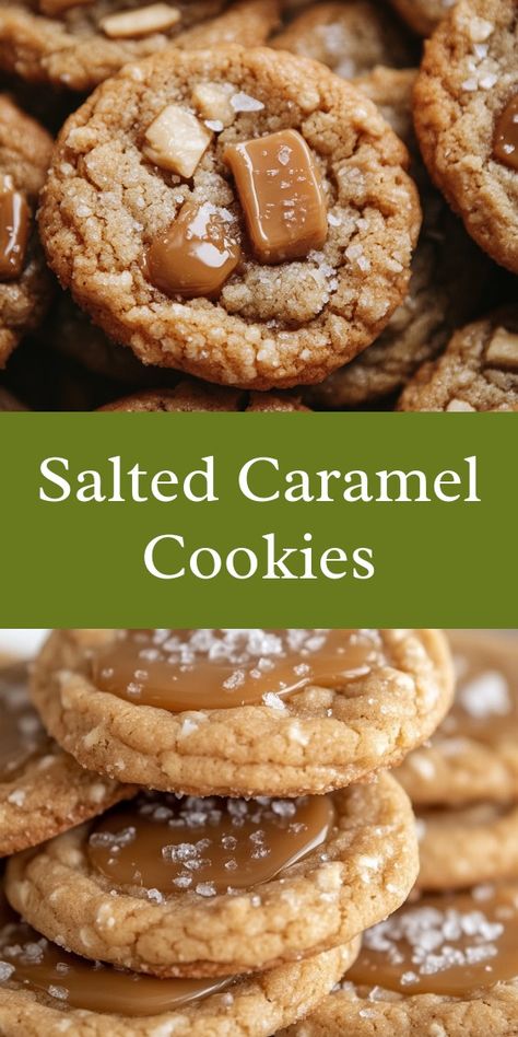 Baking salted caramel cookies on a rainy Sunday, the kitchen filled with warmth and laughter, I felt embraced by the love of my partner and kids. Their eager smiles made every moment sweeter, creating cherished memories together. Cookies With Carmel In The Center, Trader Joes Salted Caramel Chips Recipes, Brown Butter Caramel Cookies, Brown Butter Salted Caramel Cookies, Cookies With Caramel Bits, Caramel Bits Recipes, Treats With Caramel, Salted Caramel Dessert, Salted Caramel Cookies Recipe