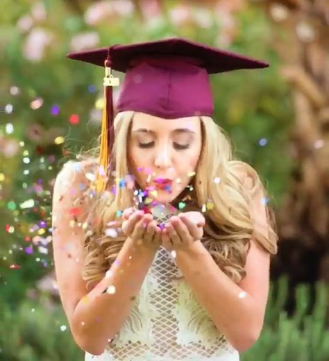 cap & gown glitter blow Glitter Senior Pictures, Cap And Gown Senior Pictures, Glitter Graduation Cap, Blowing Glitter, Graduation Board, Cute Senior Pictures, Cap And Gown Photos, Cap And Gown Pictures, Gown Photography