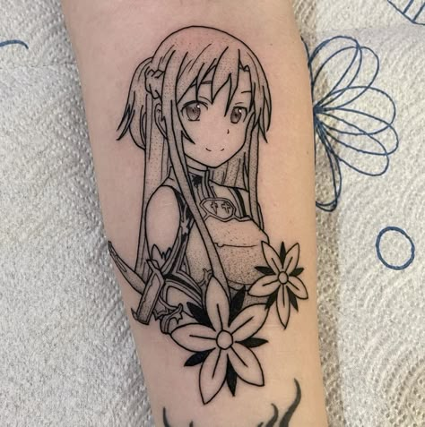 Asuna Tattoo, My Dress Up Darling Tattoo, Your Lie In April Tattoo, Asuna Drawing, Darling Tattoo, Moon Tattoo Designs, My Dress Up Darling, Dress Up Darling, Anime Tattoo