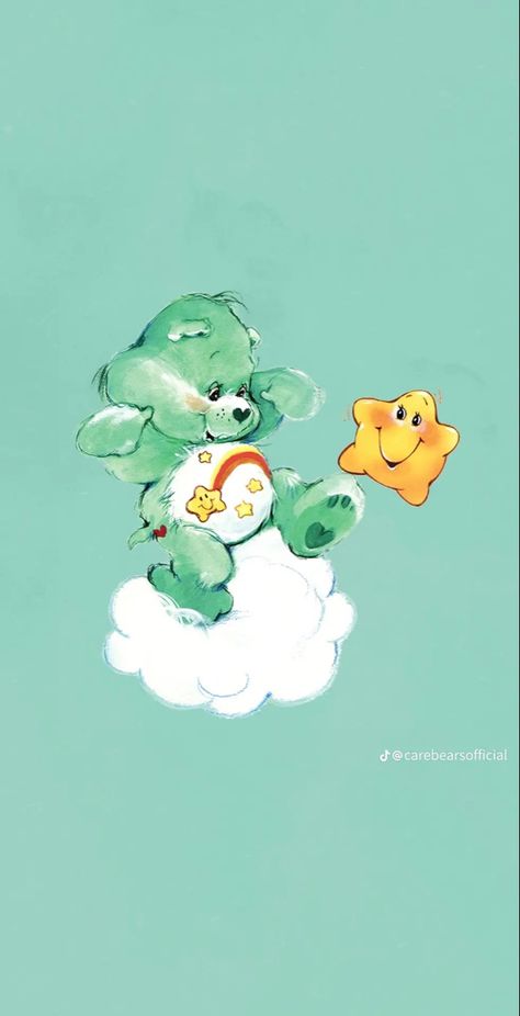 Classic Care Bears, Care Bare Wallpapers, Wish Bear Aesthetic, Care Bears Aesthetic Wallpaper Iphone, Vintage Care Bears Aesthetic Wallpaper, Care Bear Wallpaper Aesthetic, Cute Care Bears Wallpaper, Care Bears Wallpaper Iphone, Sleepy Care Bear