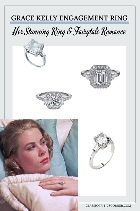 grace kelly engagement ring Grace Kelly Nails, Grace Kelly Engagement Ring, Grace Kelly Dresses, Grace Kelly Wedding Dress, 1940s Engagement Ring, Grace Kelly Wedding, Fairytale Romance, Tiffany Engagement, Grace Kelly Style