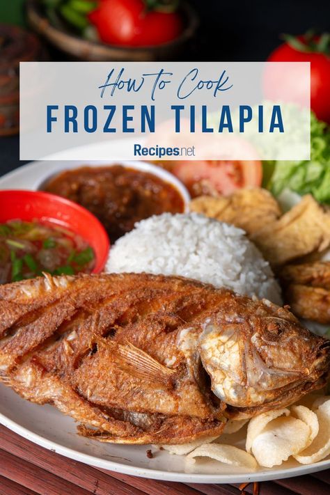 Cooked Tilapia on a Plate - Fish Recipes How to Cook Frozen Fishes Frozen Tilapia Recipes, Tilapia Dinner Ideas, Whole Tilapia Recipes, Quick Fish Recipes, How To Cook Tilapia, Tilapia Dinner, Filet Recipes, Go To Recipes, Frozen Tilapia