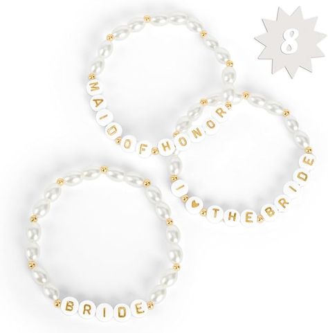 Bach Party Decorations, I Do Crew, Pearl Beaded Bracelet, Jewelry Friendship, Bridal Shower Favor, Cool Birthday Cakes, Wedding Accessory, Bach Party, Bridal Shower Favors