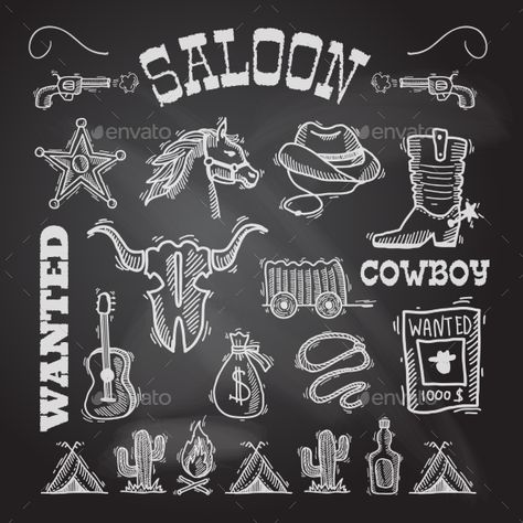 Cowboy chalkboard set - Miscellaneous Vectors Quotes Lettering, Chalkboard Art Quotes, Chalkboard Vector, Christmas Fonts Free, Cowboy Quotes, Western Font, Wild West Cowboys, Christmas Fonts, Quilt Labels