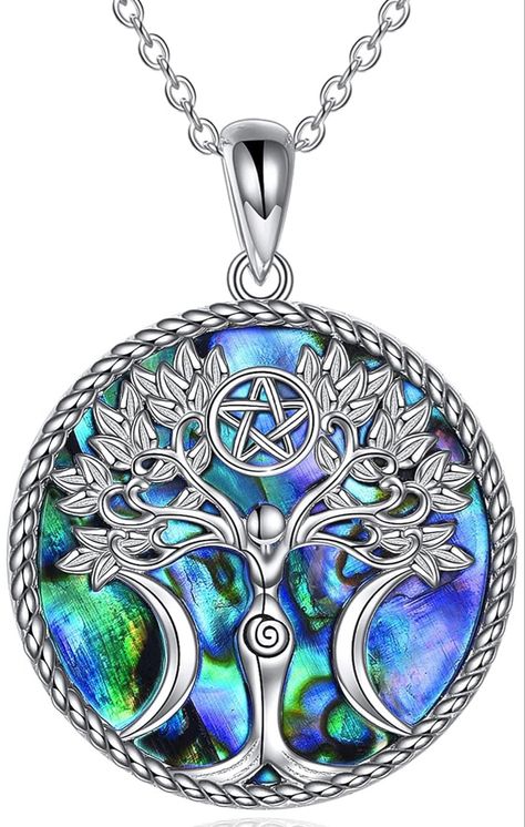 YAFEINI Triple Moon Goddess Necklace Sterling Silver Pentagram Pentacle Tree of Life Pendant Necklace Pagan Wiccan Magic Amulet Jewellery for Women Men #witch #magic #special #goddess Magic Amulet, Moon Goddess Necklace, Goddess Symbols, Wiccan Necklace, Wiccan Magic, Triple Moon Goddess, Goddess Necklace, Horse Necklace, Witch Magic