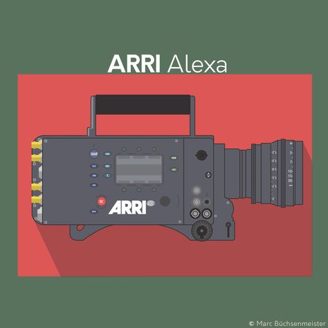 Flat version of the Arri Alexa done in Illustrator. Arri Alexa, Cinema Camera, Flat Design, Cameras, Illustrator, Lab, Graphic Design, Design