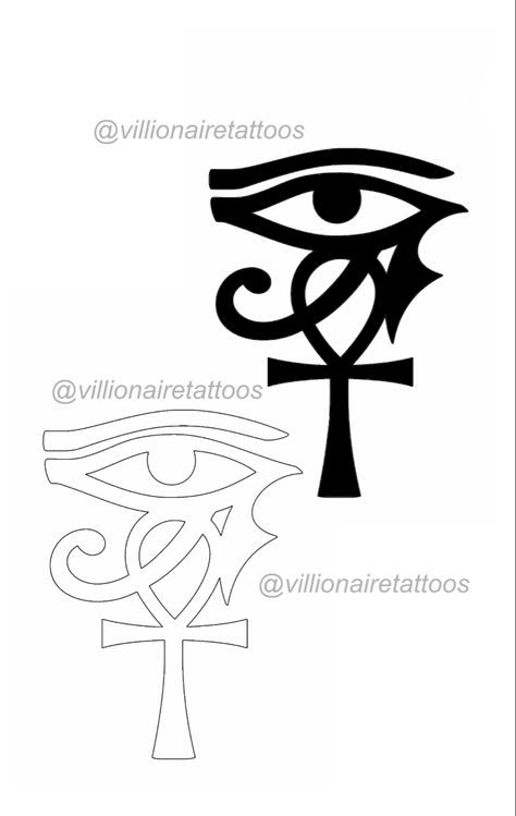 Ankh Tattoo Stencil, Anhk Tattoos Men, Ahnk Tattoo Stencil, Ankh And Eye Of Horus Tattoo, Ankh Eye Of Horus Tattoo, Ankh Stencil, Anhk Tattoos For Women, Ankh Neck Tattoo, Anhk Tattoos Egyptian