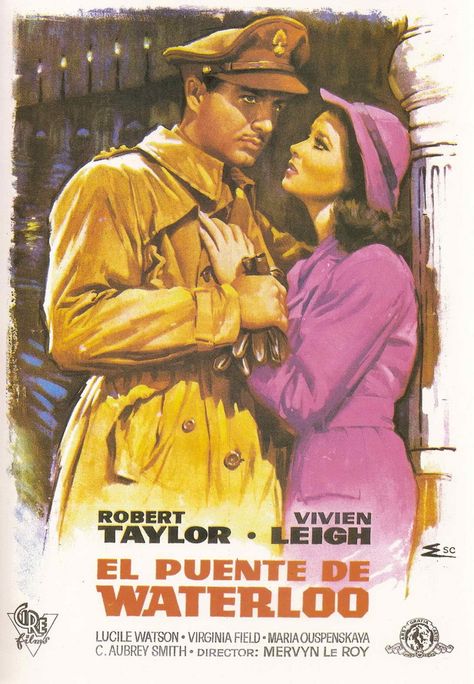 Waterloo Bridge Vintage Hollywood Posters, Waterloo Bridge, Hollywood Poster, Old Hollywood Movie, Robert Taylor, Foreign Movies, Different Art, Vivien Leigh, Foreign Film