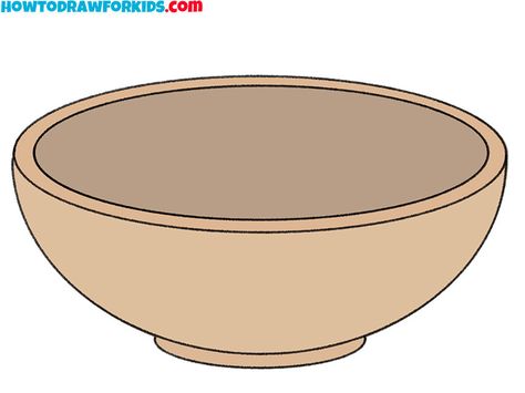 Bowl Drawing Reference, Bowl Drawing Illustration, Bowl Sketch, Bowl Drawing, Bowl Illustration, Chocolate Drawing, Drawing Classes For Kids, Girl Makeover, Golden Bowl