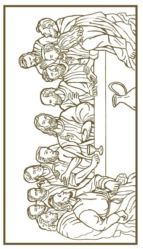 Last Supper Coloring Page The Last Supper Coloring Page, Last Supper Coloring Page, Jesus Last Supper, Jesus Coloring Pages, Holy Thursday, Jesus Drawings, Jesus Tattoo, Bible Coloring Pages, The Last Supper