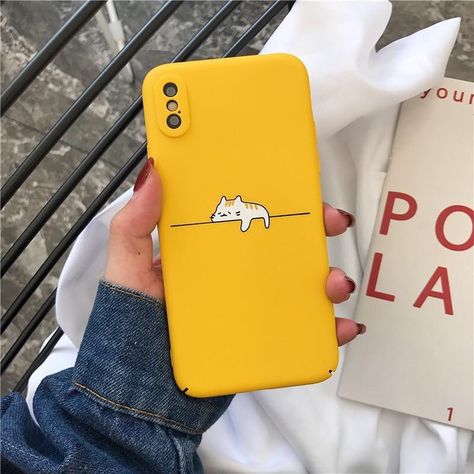 Yellow Phone Case, Cats Case, Cat Iphone, Phone Case Ideas, Cats Iphone, Pink Apple, Apple Phone Case, Lazy Cat, Mobile Case