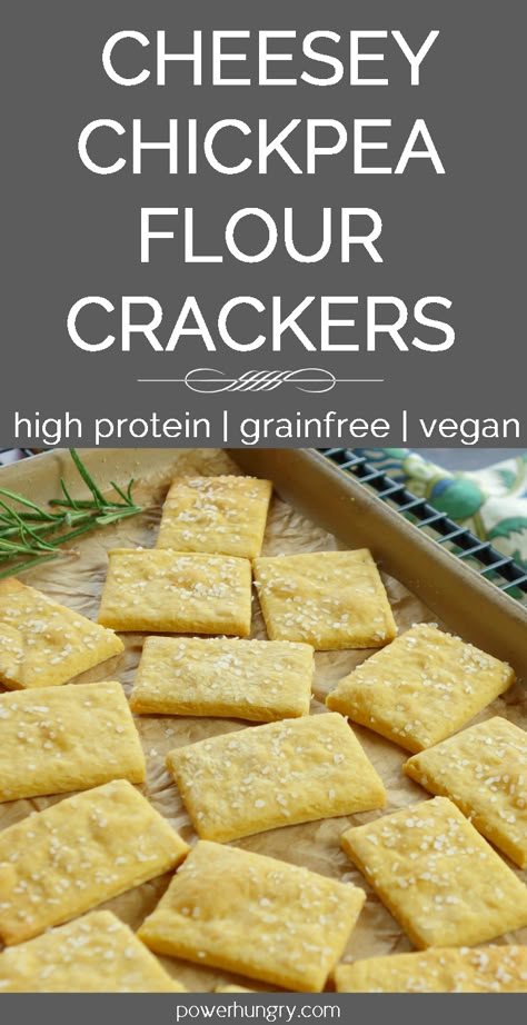 Chickpea Crackers, Vegan Crisp, Chickpea Flour Recipes, Homemade Crackers, Healthy Vegan Snacks, Vegan Crackers, Chickpea Recipes, High Protein Vegan, Cracker Recipes