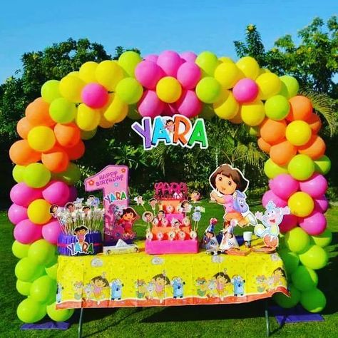 dora birthday party Dora The Explorer Birthday Party Ideas, Dora Explorer Party Ideas, Dora Party Decorations, Dora Party Ideas, Dora Themed Birthday Party, Dora Birthday Party Ideas, Birthday Ballon Decorations, Dora Birthday Party, Dora The Explorer Party