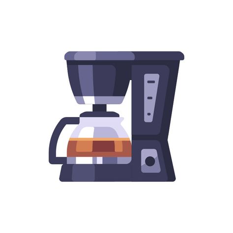 Coffee machine Coffee Maker Drawing, Coffee Maker Illustration, Coffee Machine Illustration, Aesthetic Tumblr Backgrounds, Daily Illustration, Zbrush Character, Illustrator Inspiration, Flat Design Icons, Graphic Arts Illustration