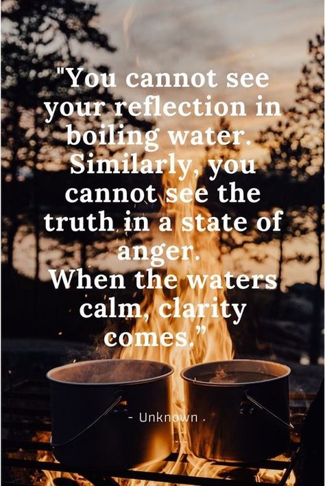 You cannot see your reflection in boiling water. Water Reflection Quotes, Water Quotes, Reflection Quotes, Water Boiling, Water Reflections, Boiling Water, New Beginnings, Anger, See You