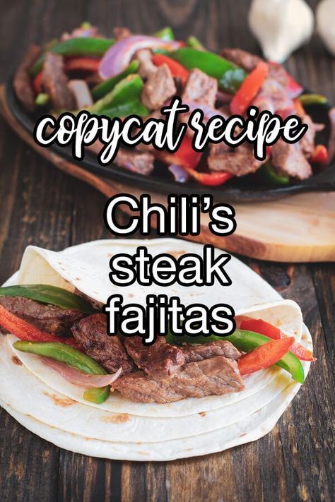 Chili's Shrimp Fajitas Copycat, Chili's Fajitas Copycat, Copycat Chilis Mexican Rice, Chilis Fajitas, Chilis Restaurant Recipes, Chilis Copycat Recipes, Copycat Chili, Steak Fajitas Recipe, Applebees Copycat Recipes