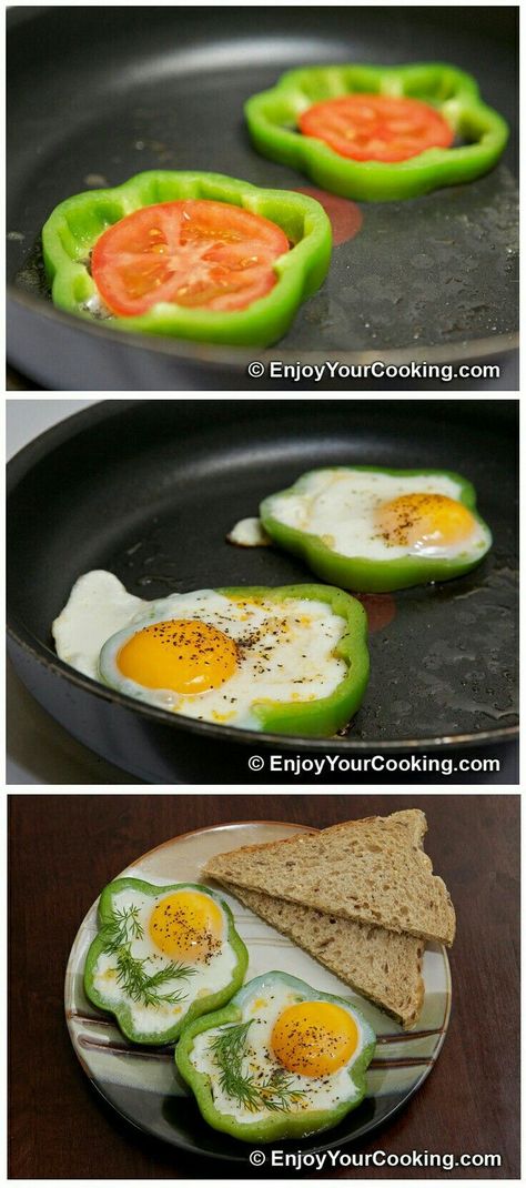 Skip the bread 🥖 and this can be keto... no margarine, only sweet awesome butter Precooked Bacon, Easy Nutritious Breakfast, Eggs Fried, Cooking Eggs, Makanan Diet, Fried Eggs, Green Pepper, God Mat, Nutritious Breakfast