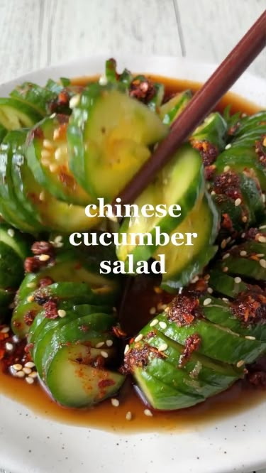 Chinese Cucumber Salad, Chinese Cucumber, Aesthetic Food Ideas, Food Snack Ideas, Black Vinegar, Trending Food, Cucumber Benefits, Pasta Side, Chicken Lo Mein