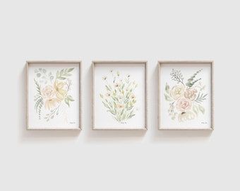 Watercolor Flower Nursery, Wildflower Paintings, Nursery Art Girl, Watercolor Floral Print, Flower Nursery, Watercolor Flower Art, Baby Girl Nursery, Flower Artwork