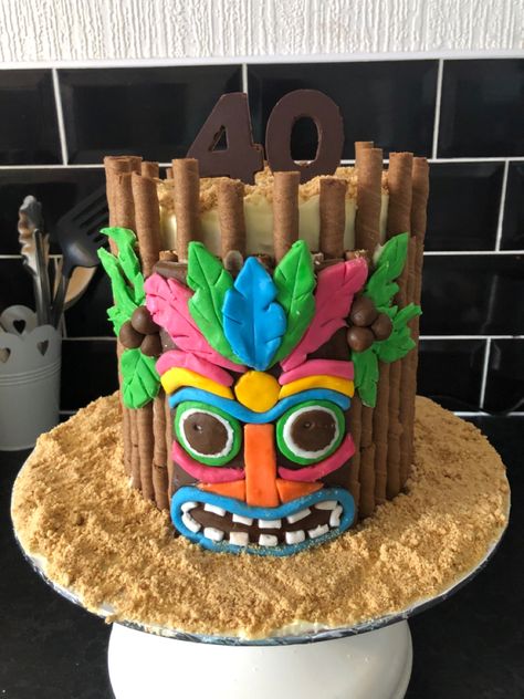 Tiki Birthday Cake, Tiki Monster, Tiki Cake, 40th Cake, Monster Cake, Tiki Party, 8th Birthday, 5th Birthday, Make Money From Home