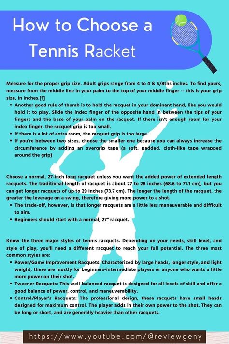 Whether you're a beginner hitter or dreaming of becoming the next tennis champion, buying a tennis racquet will make a big difference for your game. All tennis racquets aren't created equally, and they all have their pros and cons. If you're thinking of playing tennis frequently, in any capacity, the right racquet is an investment worth researching. Beginner Tennis, Tennis Rules, Tennis Lifestyle, Tennis Techniques, Tennis Champion, Tennis Tips, Tennis Gear, Playing Tennis, Tennis Rackets