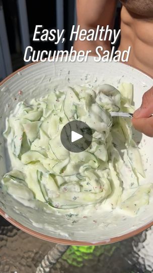 Cucumber Creamy Salad, Best Cucumber Recipes, Low Calorie High Volume Salads, How To Make Cucumber Salad, Low Fat Snacks Healthy, Cucumber Salad With Greek Yogurt, Low Calorie Salads, Cucumber Salad Creamy, Cucumber Salad Healthy