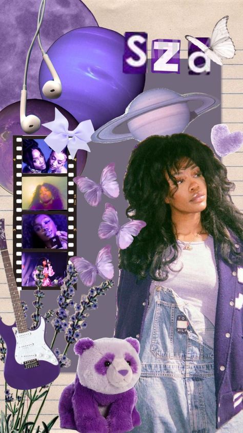 Sza 💜 #szaaestethic #szacollage #szactrl #purplewallpaper #purple #purplehearts Sza Purple, Sza Aesthetic Wallpaper, Sza Wallpapers, Sza Collage Wallpaper, Sza Aesthetic, Middle School Dance, Sza Singer, Ipad Essentials, Wallpaper Purple