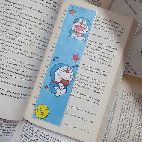 💙 #doraemon #doraemonlover Doraemon Bookmark, Aesthetic Doraemon, Bookmarks Ideas, Banner Ideas, Ideas Aesthetic, Diy Painting, Cute Drawings, Thinking Of You, Feelings