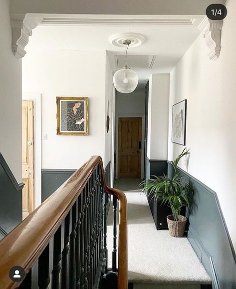 1920s Home Interior, Victorian Terrace Hallway, White Hallway Ideas, Terrace Hallway, Hallway Colours, Essex Street, Hudson Homes, Hallway Inspiration, Narrow Hallway Decorating