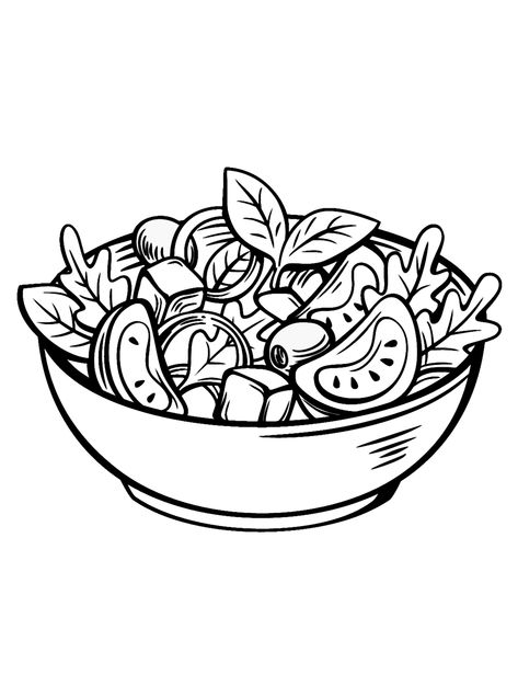 Salad Salad Drawing, Salad With Lettuce, Lol Coloring Pages, Lol Coloring, Leaf Salad, Recipe Book Design, Salmon Salad Recipes, Italian Chopped Salad, Salmon Avocado