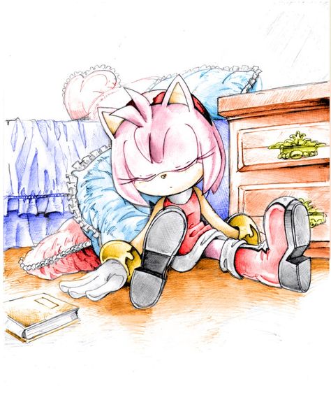 amy sleep by theredon03.deviantart.com on @DeviantArt Rosé Sleeping, Sonic Unleashed, Amy The Hedgehog, Sonic Heroes, Sonic And Amy, Rose Pictures, Amy Rose, Sonic Art, June 17