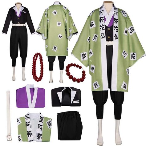 PRICES MAY VARY. Including:As shown in the picture. Himejima Gyomei cosgtume:polyester+cotton, comfortable and breathable. Design: Taking the cartoon character Himejima Gyomei Cosplay as the design prototype, it perfectly restores the costume of the cartoon character, and is the perfect gift for the fans of Himejima Gyomei cosplay costume. Note: Himejima Gyomei cosplay outfits are XS-3XL sizes for you to choose. The sizes are different. You can choose the appropriate size on the size chart. Our Gyomei Birthday, Gyomei Cosplay, Kimono Uniform, Himejima Gyomei, Halloween Clothing, Fashion Toys, Kids Luggage, Costume Outfits, Cosplay Outfits