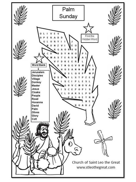 Church of Saint Leo the Great | Palm Sunday Coloring & Craft Pages | Lincroft, NJ Palm Sunday Coloring Sheet, Palm Sunday Activities, Sunday School Worksheets, Palm Sunday Decorations, Palm Sunday Crafts, Easter Sunday School, Somebunny Loves You, Sunday Activities, Resurrection Sunday